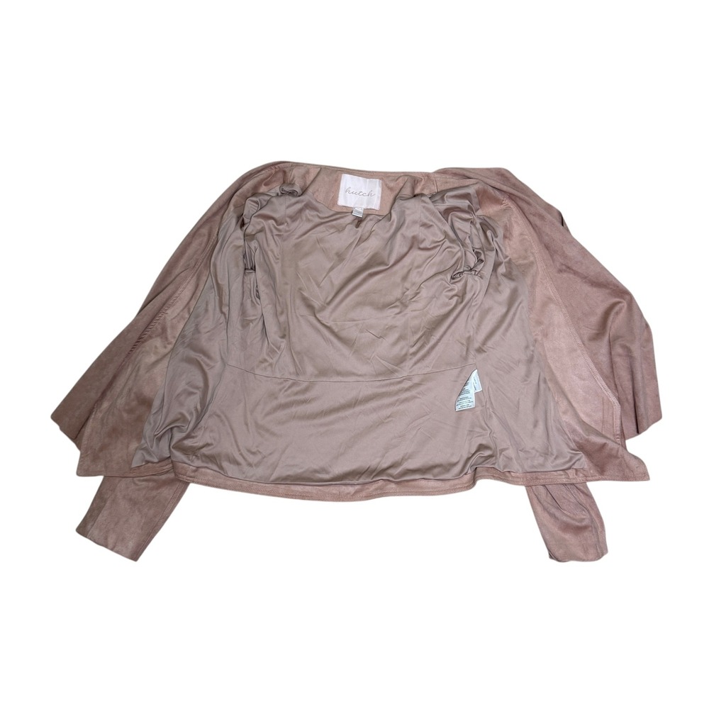 Hutch Women's Pink Suede Drape Front Waterfall Cardigan Jacket Size Small - Picture 10 of 15